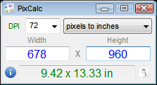 Decimal Result at 72 DPI