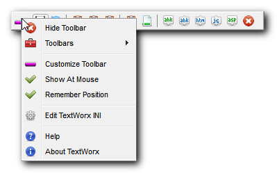 toolbar-context menu